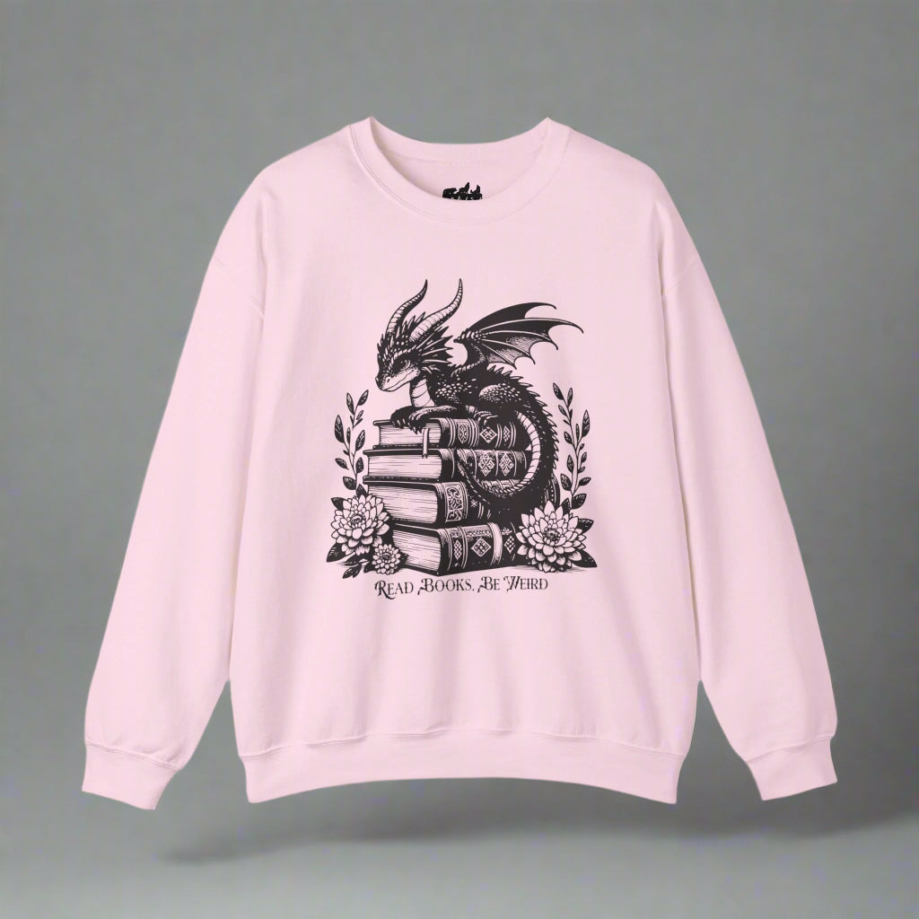 Dragon Graphic Read Books Be Weird - Gildan Sweatshirt