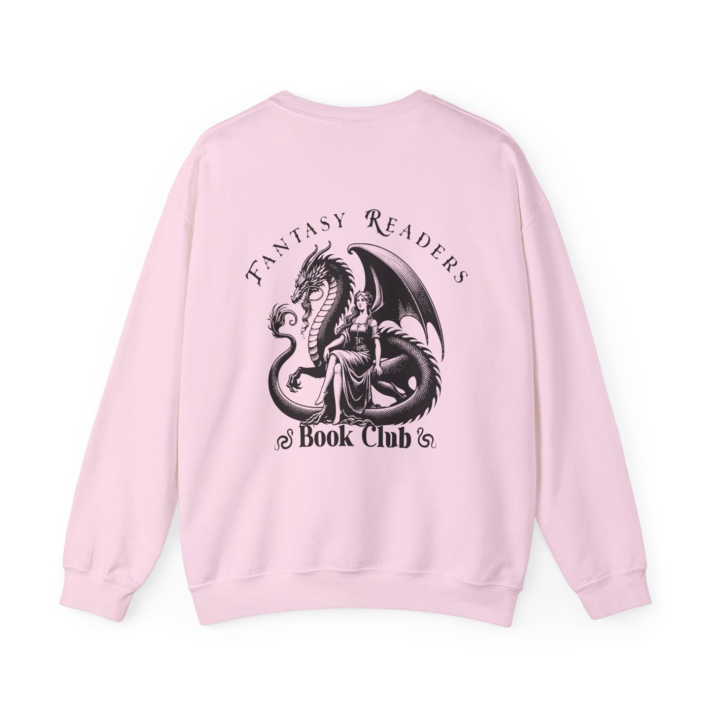 Fantasy Readers Book Club Dragon Front & Back Print Sweatshirt