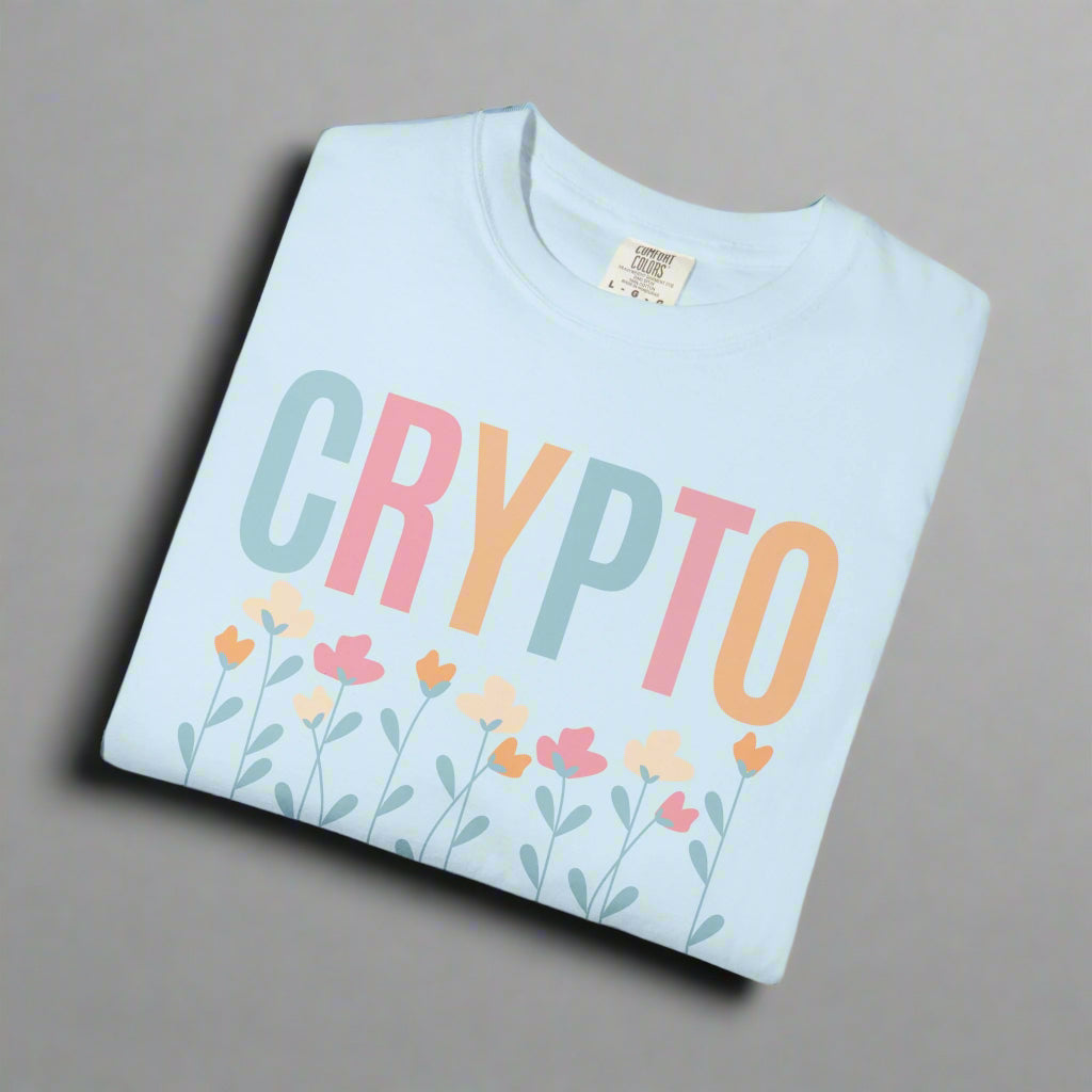 Crypto Mama Floral T-Shirt, Mother-to-be Gift, Maternity-Friendly Top