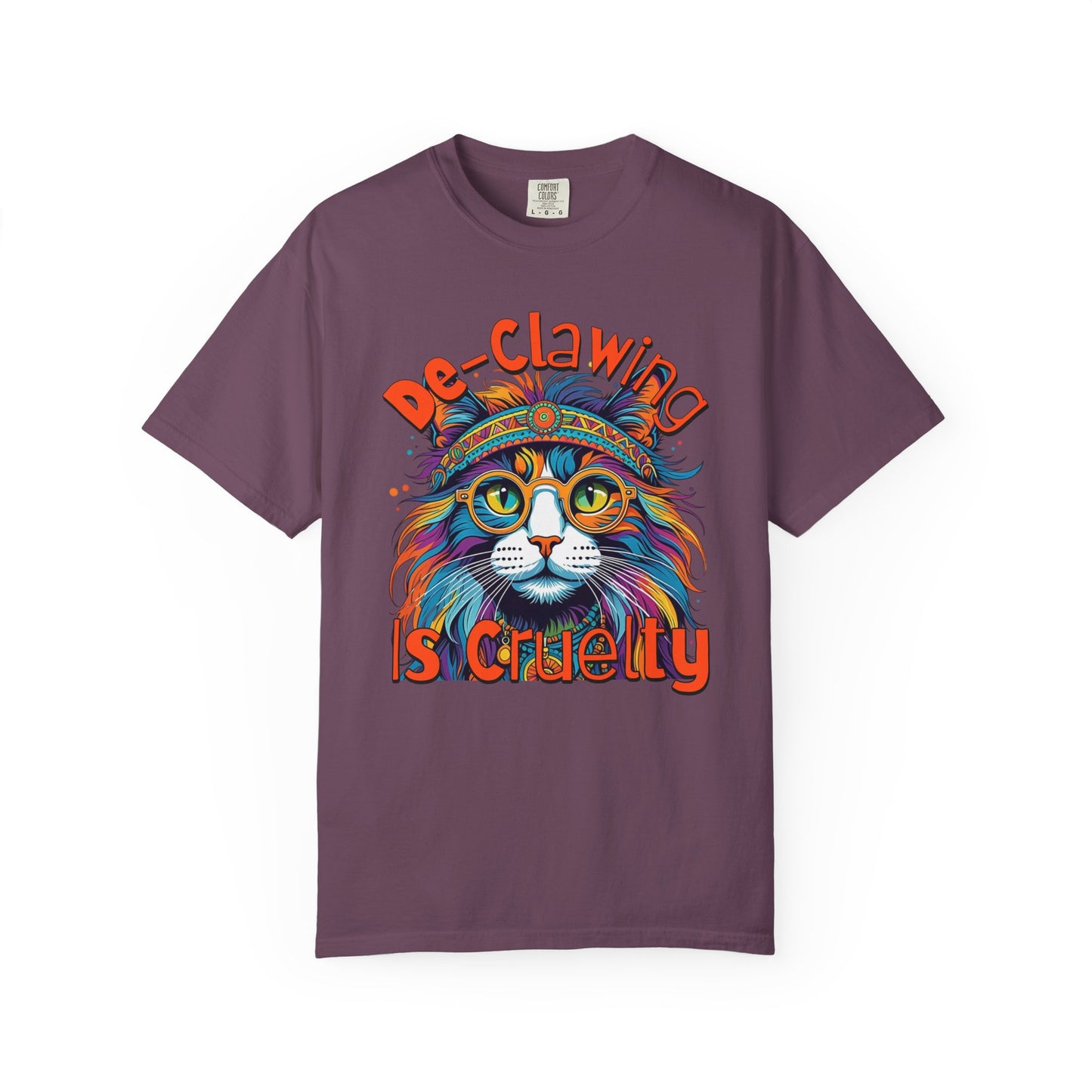 De-Clawing is Cruelty Colorful Cat Advocacy T-Shirt