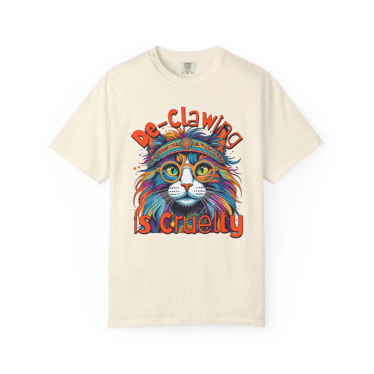 De-Clawing is Cruelty Colorful Cat Advocacy T-Shirt