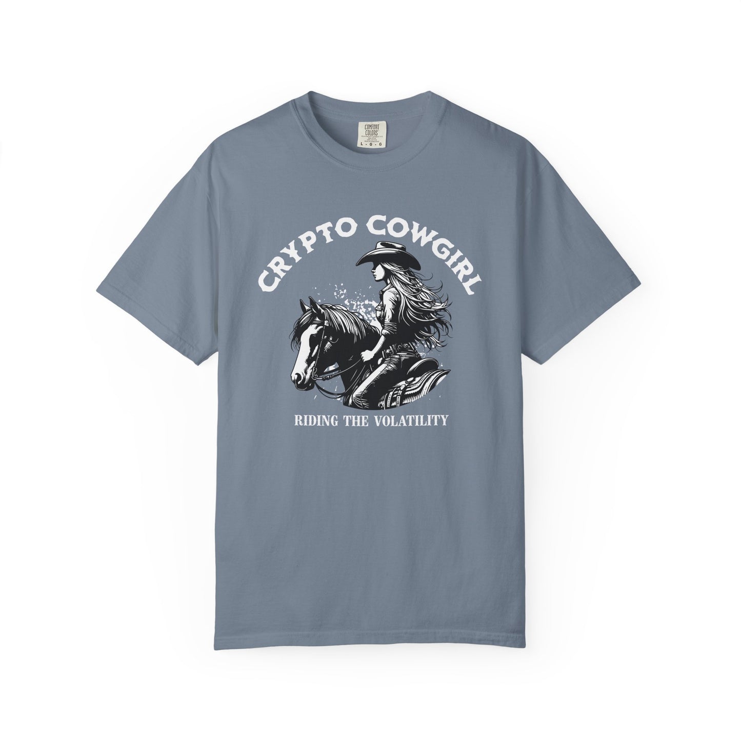 Crypto Cowgirl Comfort Colors T-Shirt, Blockchain Technology Bitcoin Fan Gift