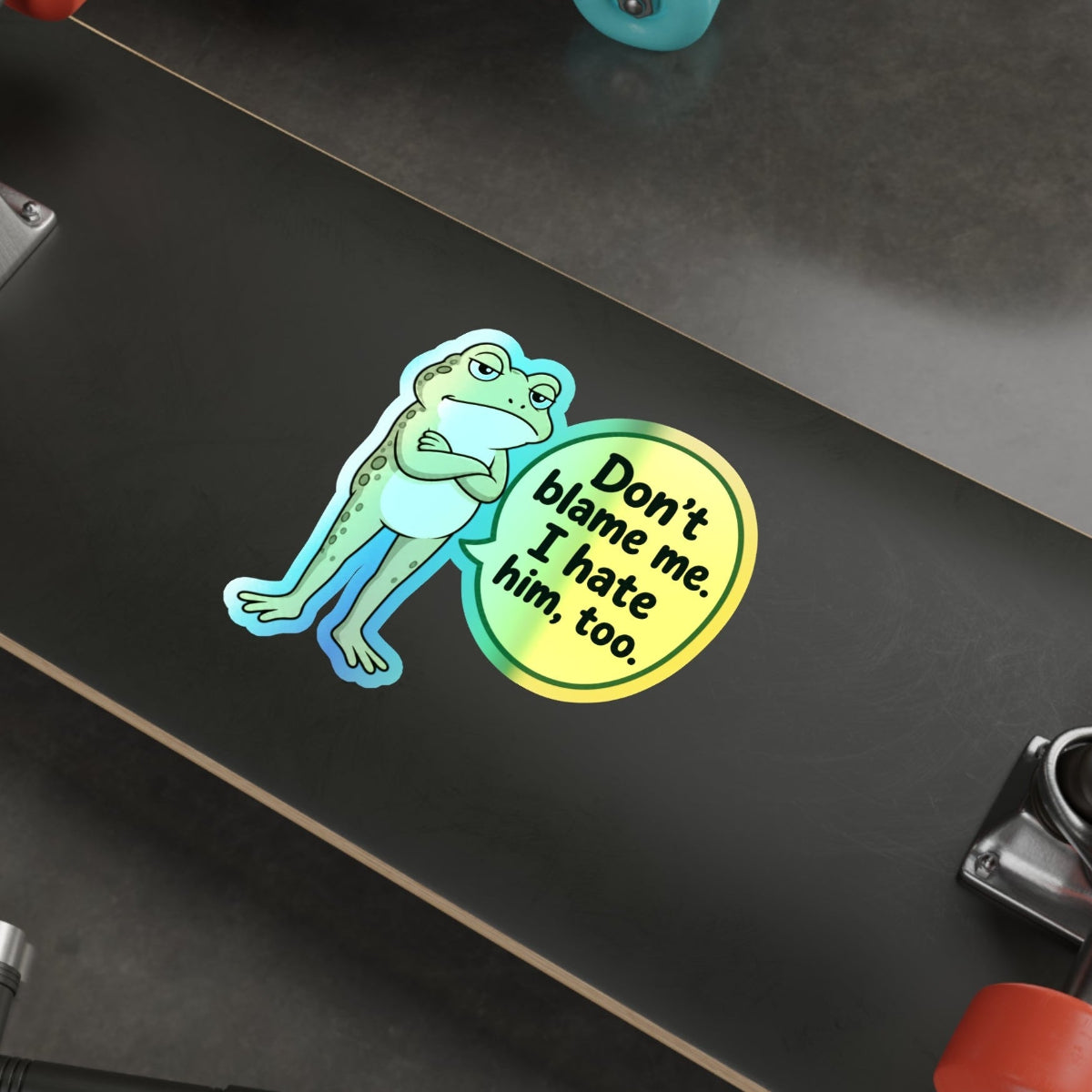 Grumpy Frog Political Quote Holographic Sticker, Funny Anti Trump Don't Blame Me Decal Protest Humor Democrat Group Favor Liberal Toad