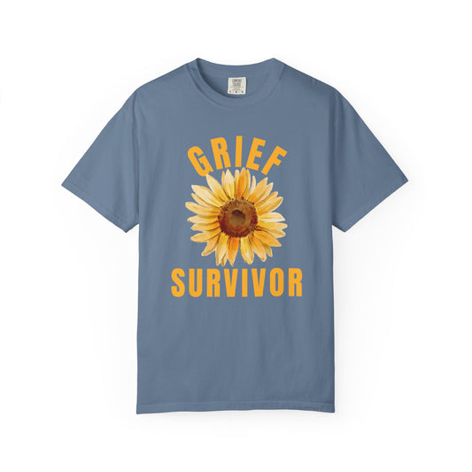 "Grief Survivor" — Sunflower Comfort Colors Tee