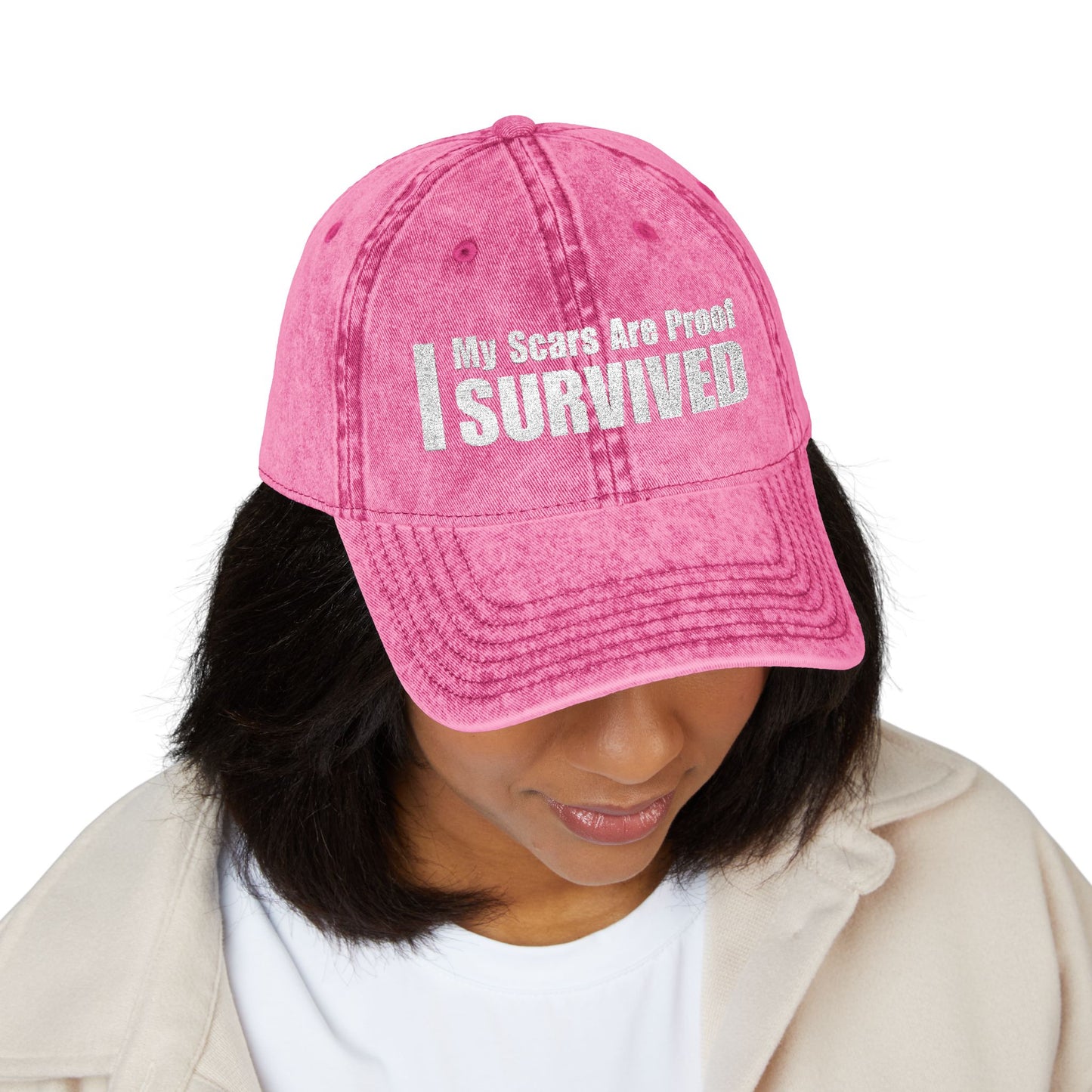 My Scars Are Proof I Survived Custom Survivor Vintage Embroidered Baseball Cap