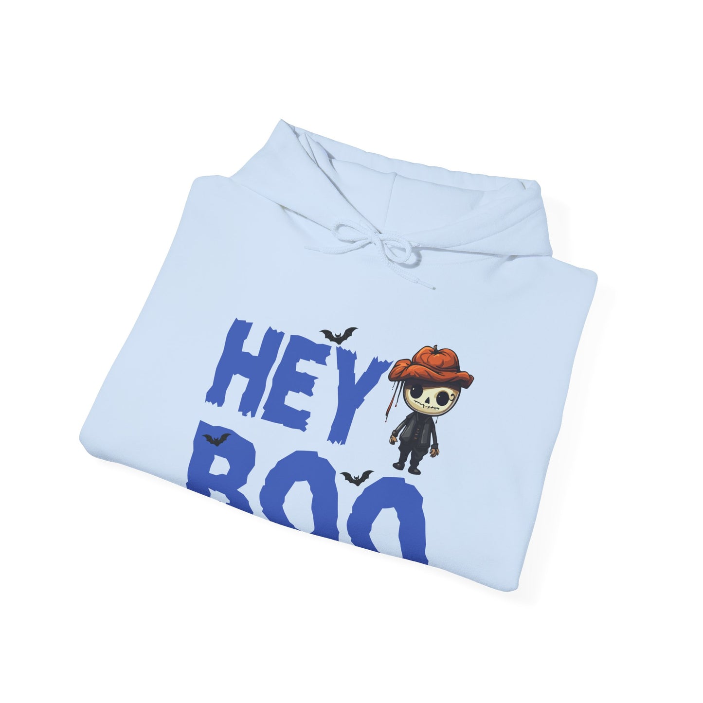 Hey Boo Cozy Adorable Skeleton Halloween Hooded Sweatshirt