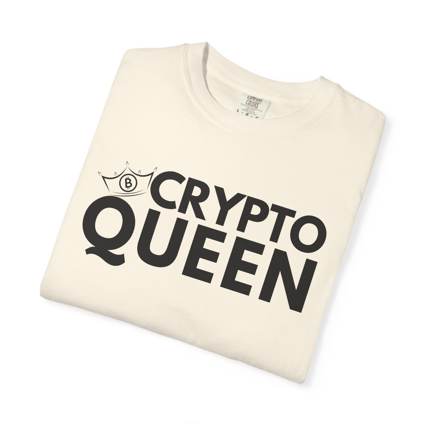 Crypto Queen Comfort Colors T-Shirt, Bitcoin Nerd Gift for Blockchain Technology Fan
