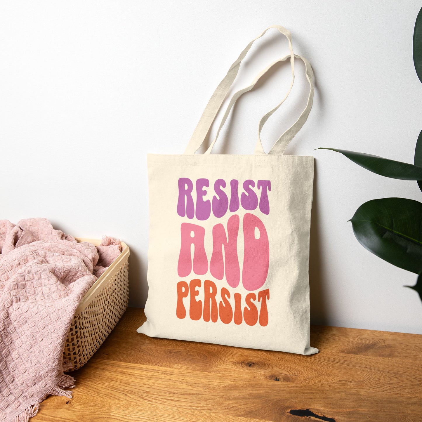 Resist and Persist Cotton Canvas Tote Bag