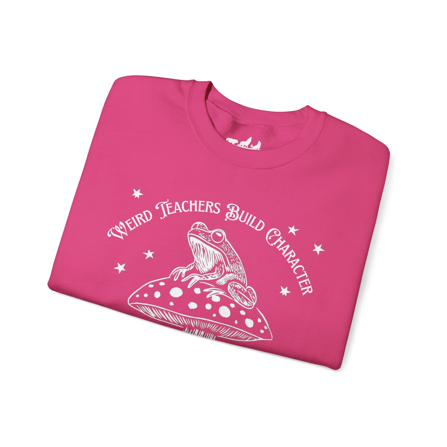 Weird Teachers Build Character Frog Lily Pad Gildan Sweatshirt