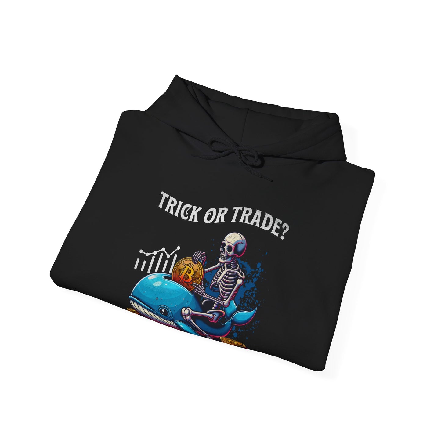 Crypto Halloween Trick or Trade Skeleton Whale Hoodie