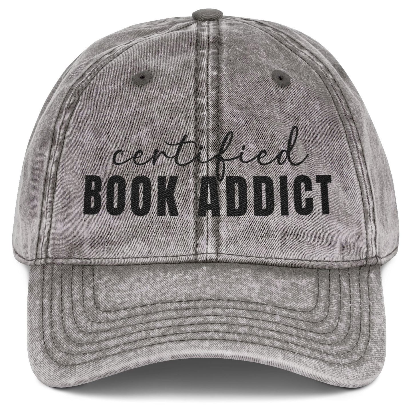 Certified Book Addict Embroidered Vintage Baseball Cap
