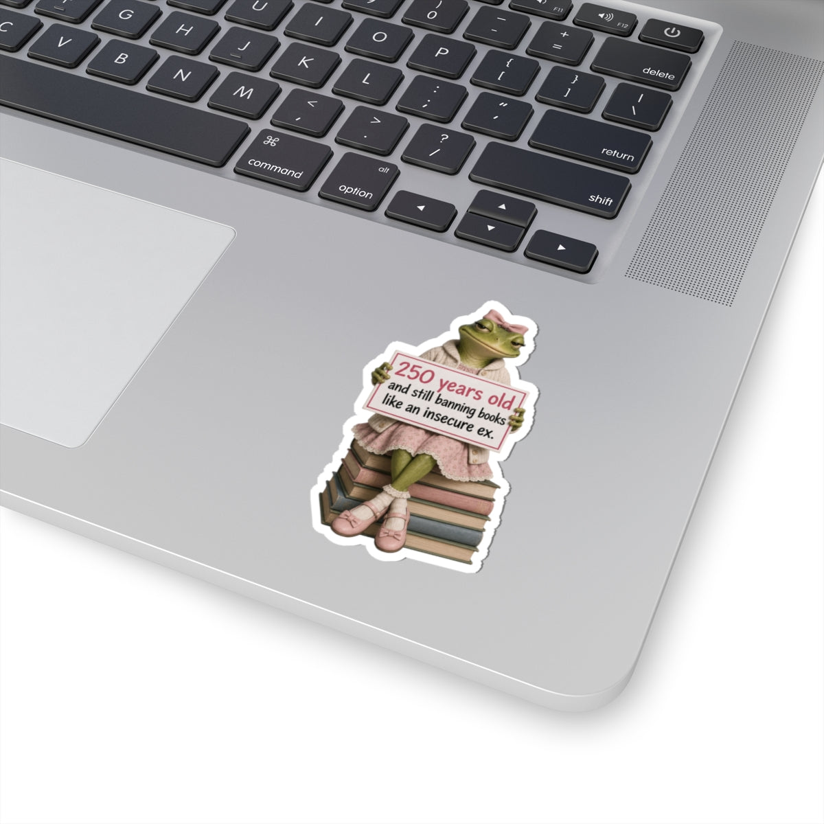 Sarcastic Political Satire Frog Sticker, Banned Books Club, Funny Protest Censorship Decal, Anti Maga Free Speech Humor, Librarian Bookworm