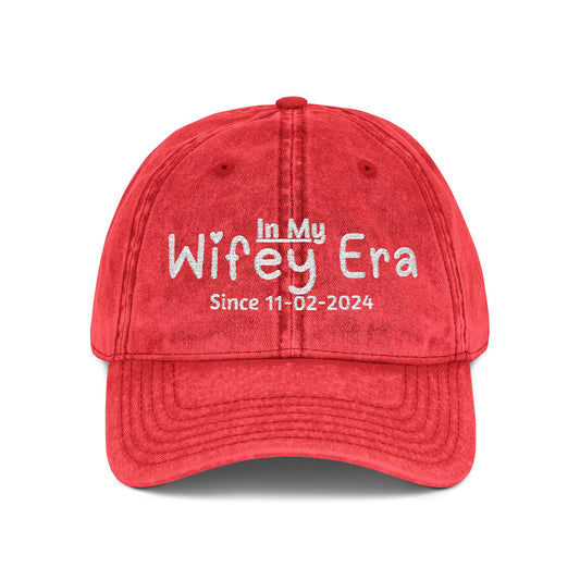 In My Wifey Era Personalized Bride Vintage Embroidered Cap