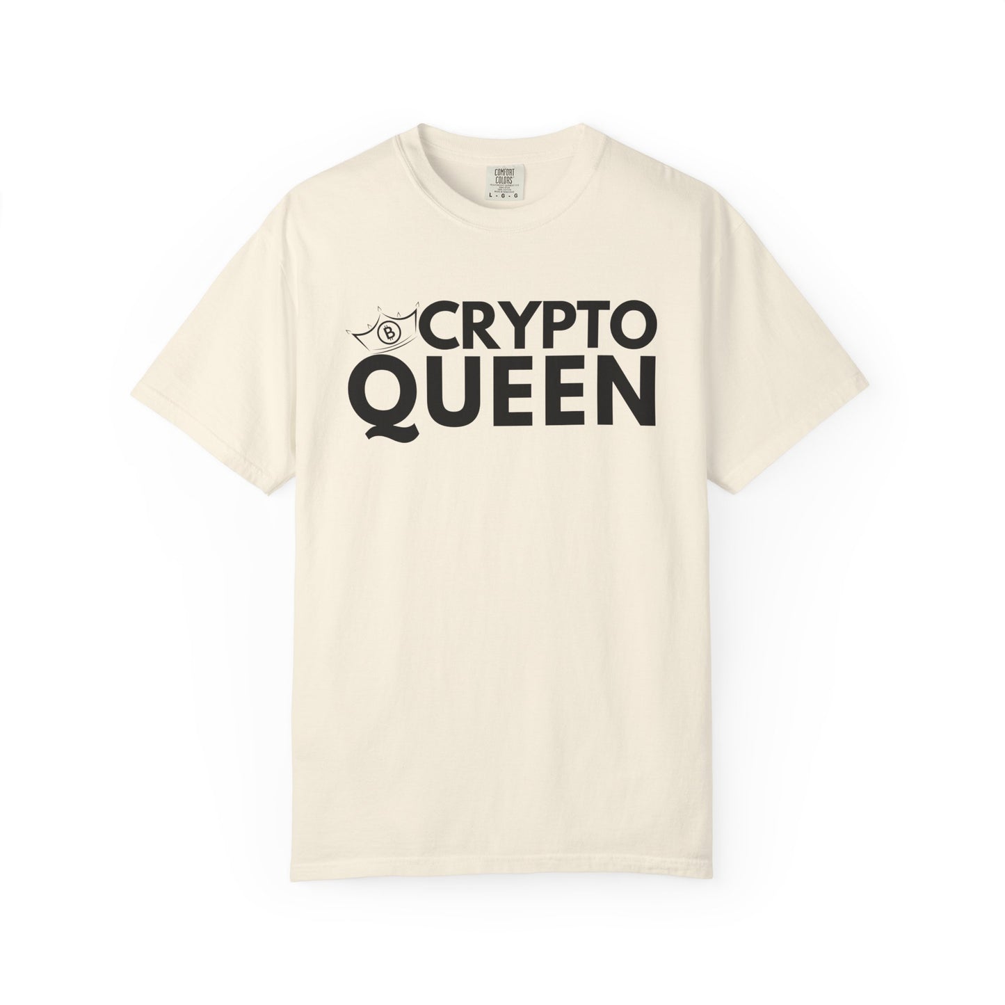 Crypto Queen Comfort Colors T-Shirt, Bitcoin Nerd Gift for Blockchain Technology Fan