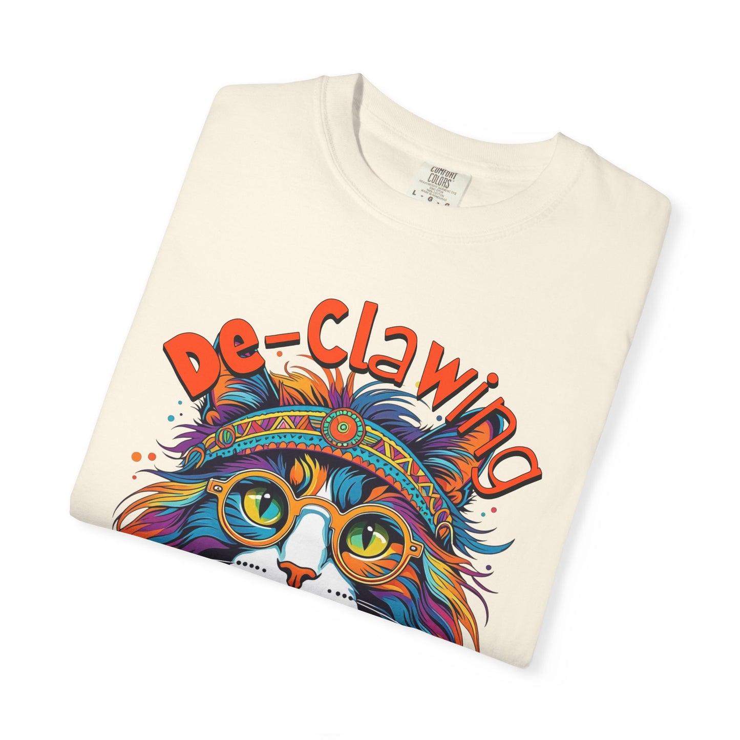 De-Clawing is Cruelty Colorful Cat Advocacy T-Shirt