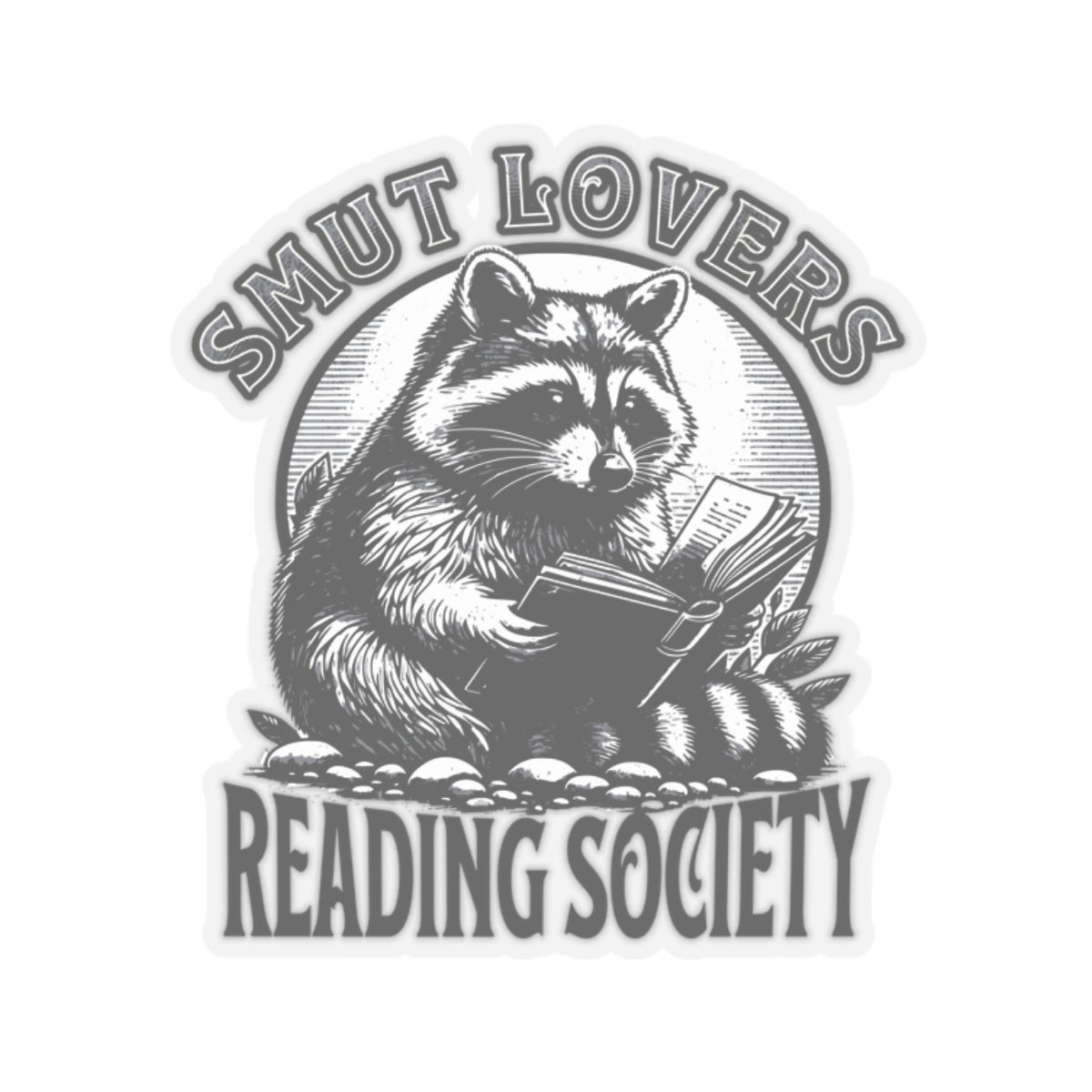 Funny Romance Book Lover Cute Raccoon Reading Society Sticker