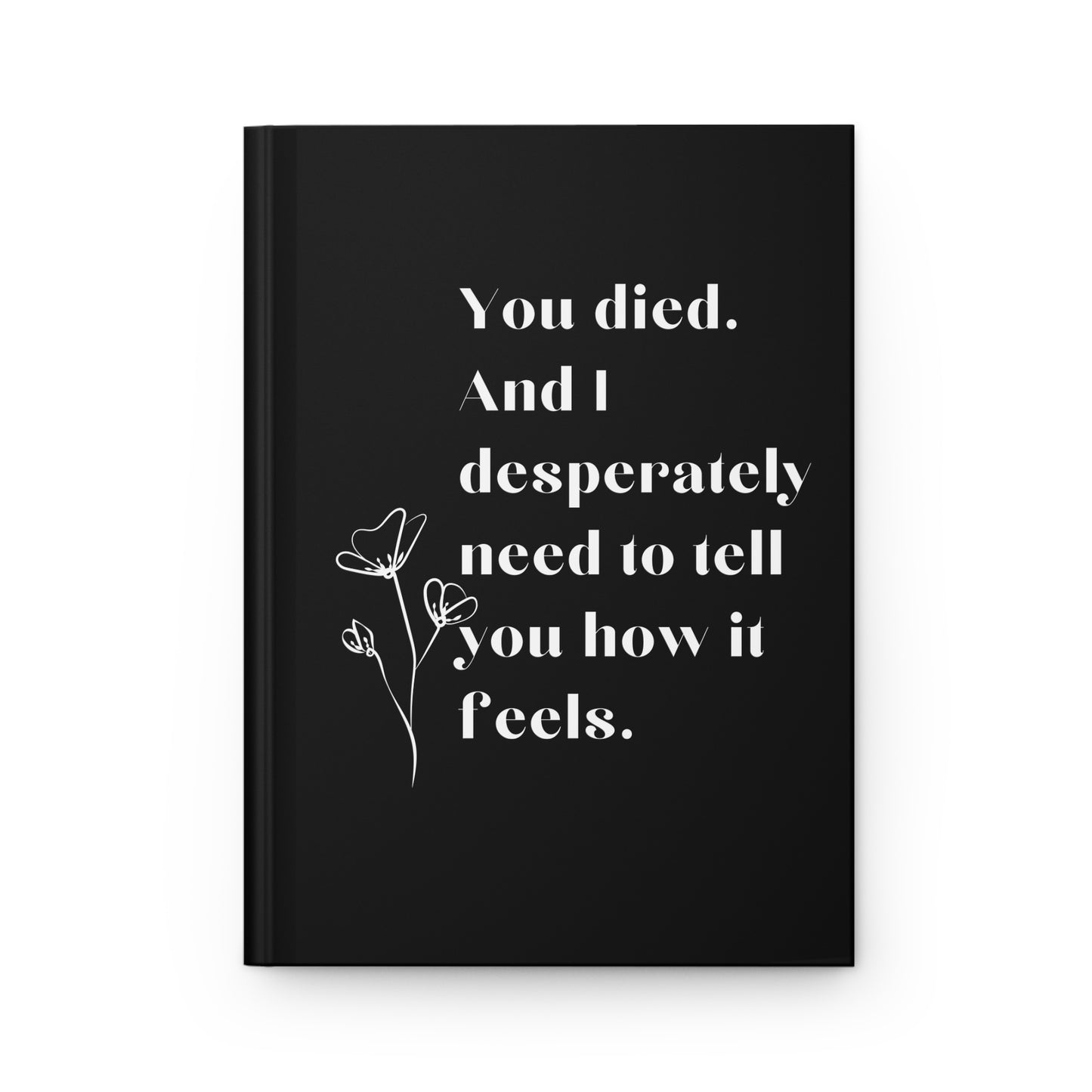 Grief Hardcover Journal, Black Sympathy Notebook with Blank Lined Perforated Pages