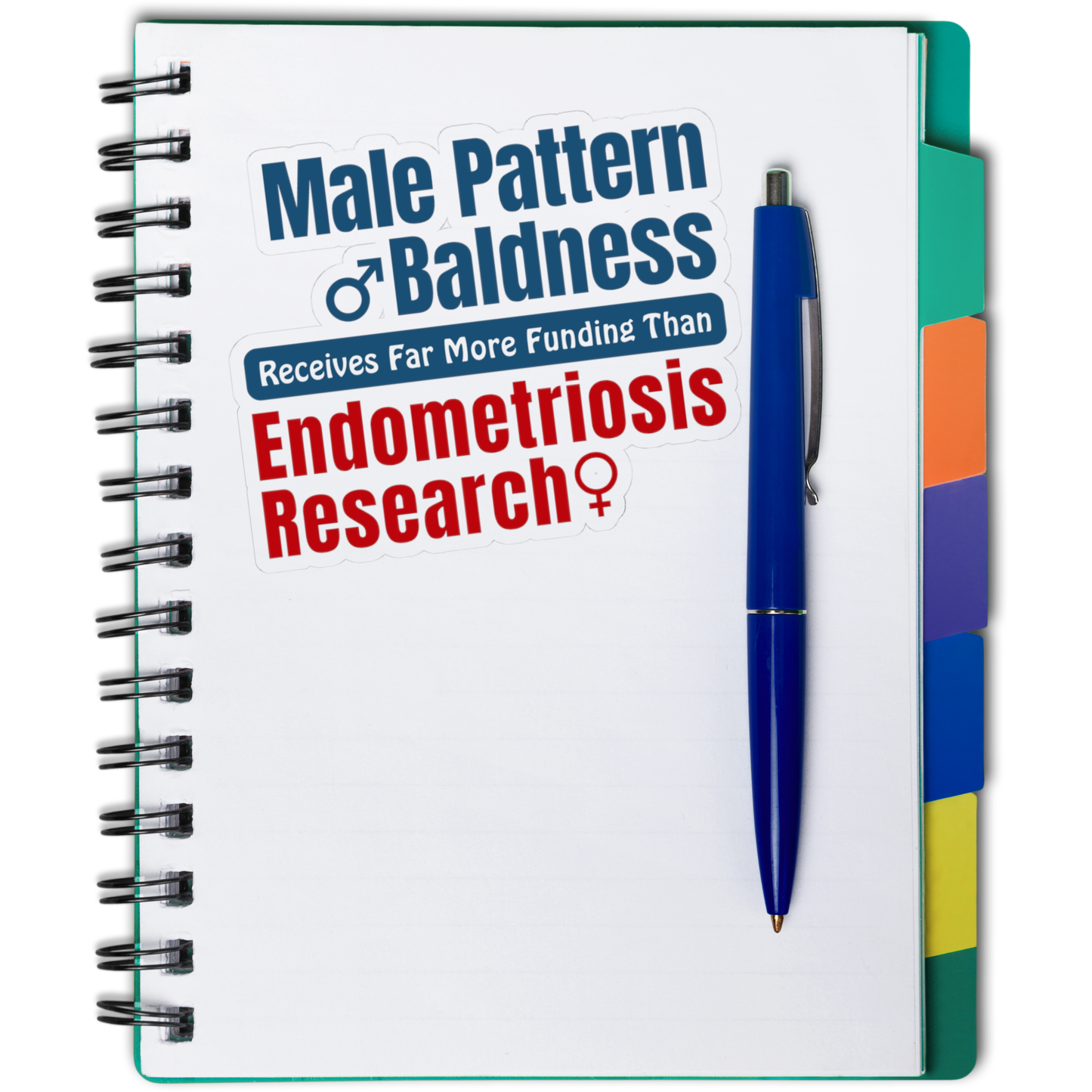 Feminist Protest Kiss-Cut Sticker, Women's Rights Political Satire Information, Baldness Endometriosis Research Decal, Hex The Patriarchy