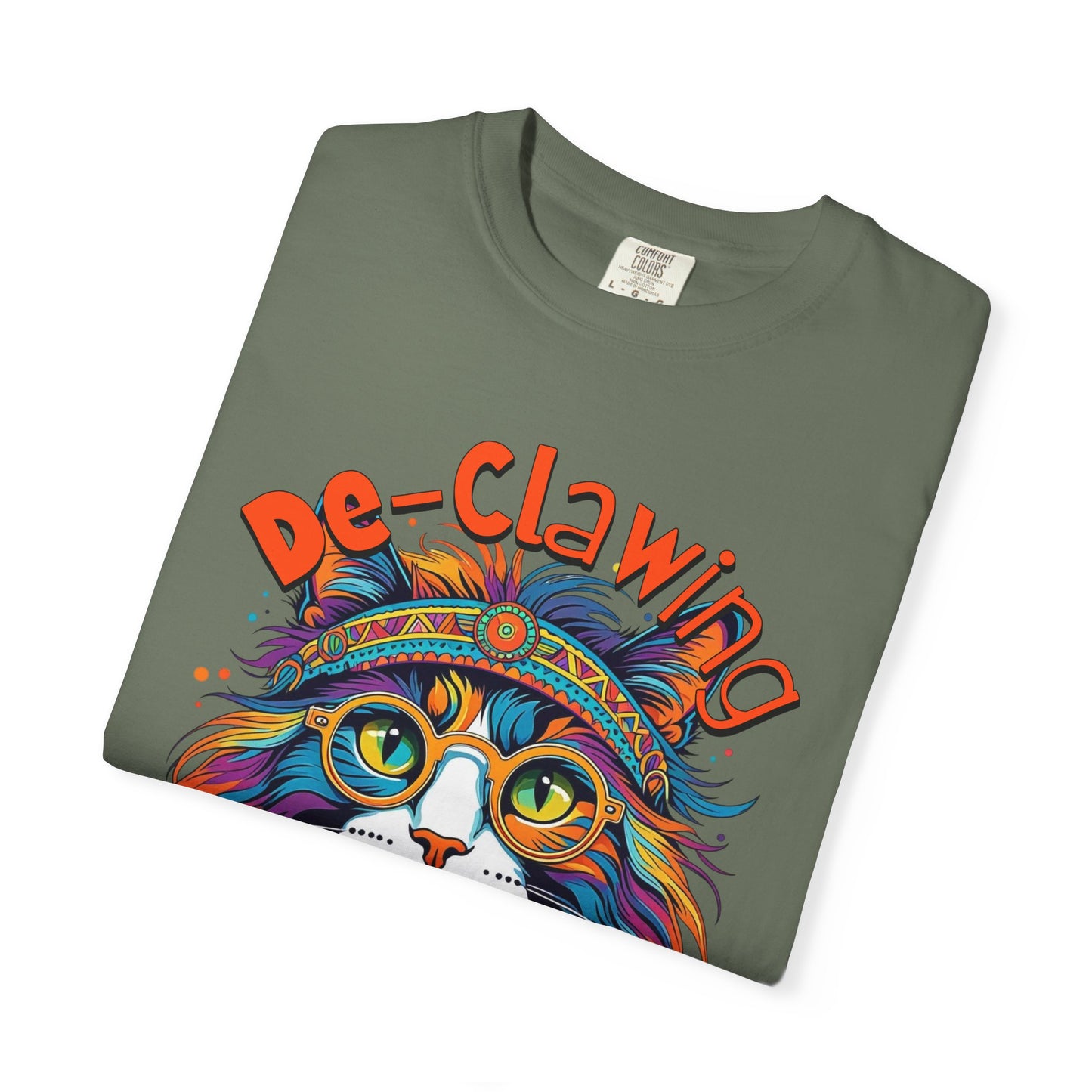 De-Clawing is Cruelty Colorful Cat Advocacy T-Shirt