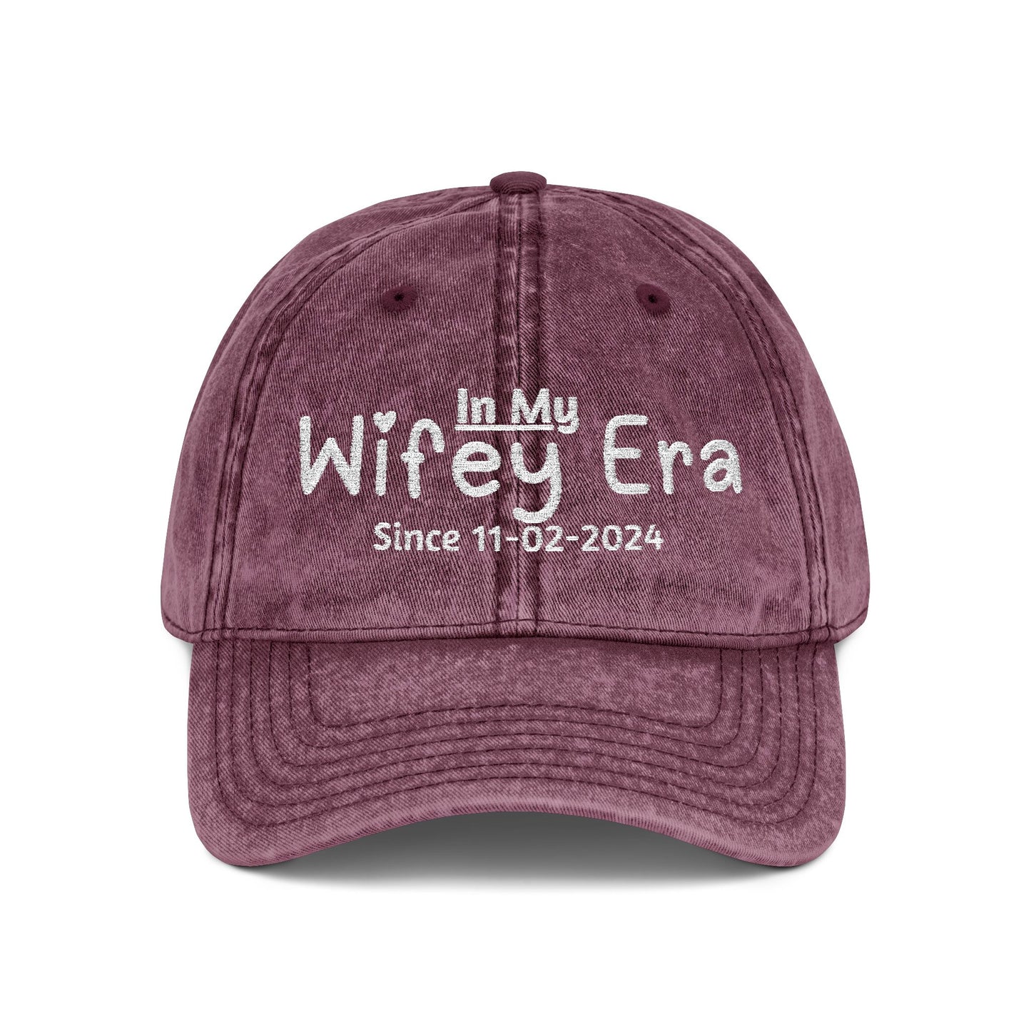 In My Wifey Era Personalized Bride Vintage Embroidered Cap