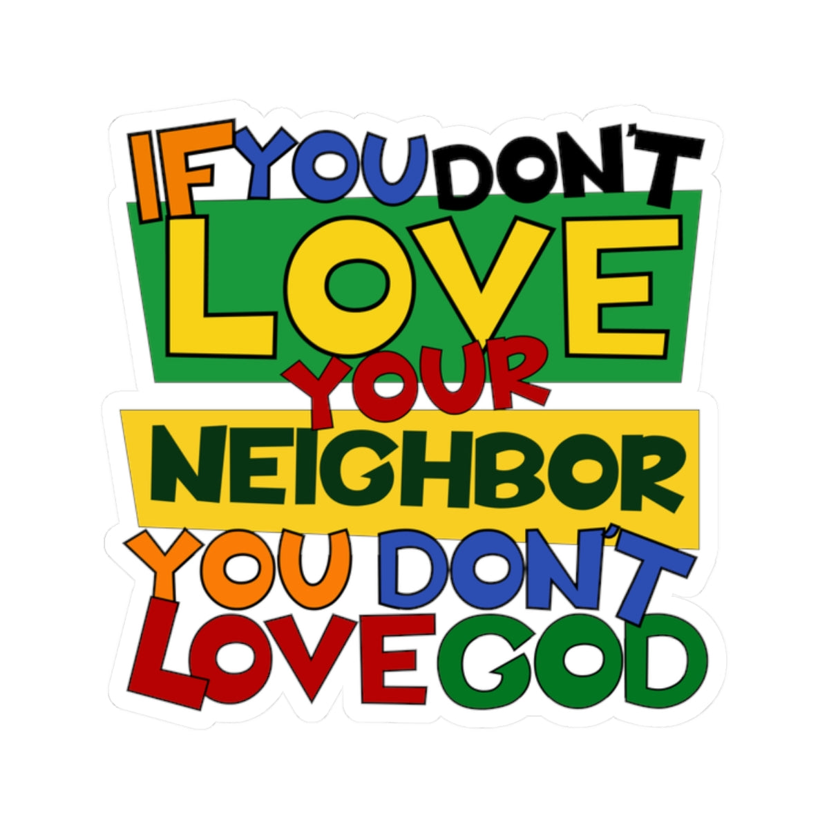 Real Christian Activist Jesus Faith Kiss-Cut Sticker, Human Rights Protest Decal, Liberal Religious Inclusive Quote Phone Case Tumbler Decor
