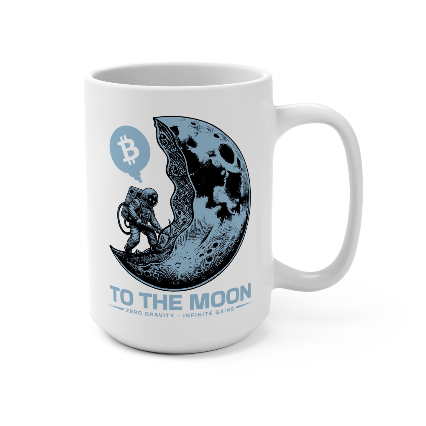Crypto to the Moon Space-Themed Bitcoin 15 oz Mug
