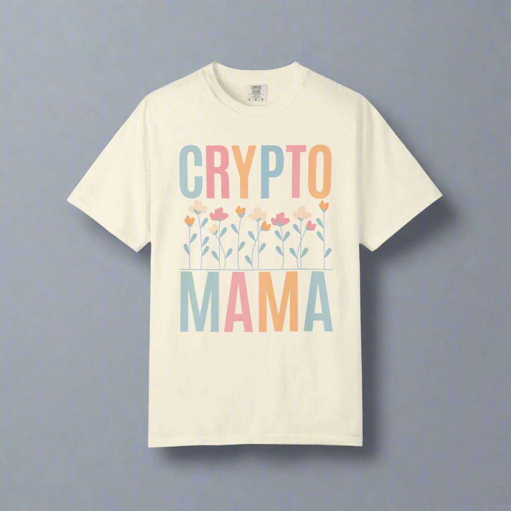 Crypto Mama Floral T-Shirt, Mother-to-be Gift, Maternity-Friendly Top