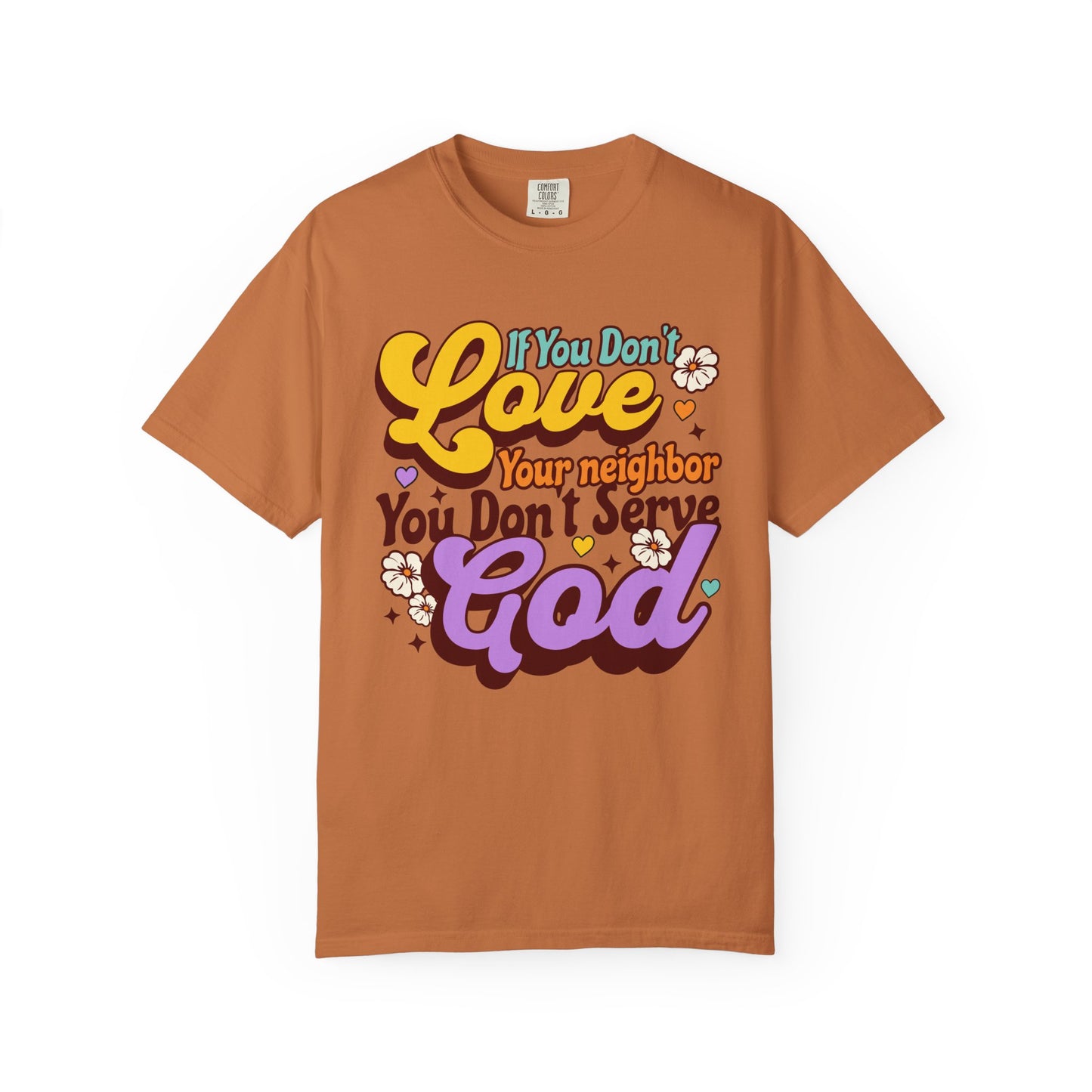 Progressive Christian Faith Tee Love Your Neighbor Retro Style T Shirt Gift for Spiritual Activist