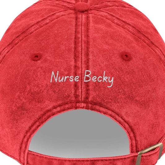 "Suture Self" — Personalized Medical Staff Vintage Cap, Name on the Back
