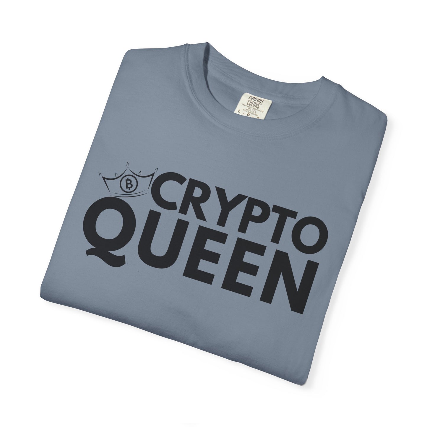 Crypto Queen Comfort Colors T-Shirt, Bitcoin Nerd Gift for Blockchain Technology Fan