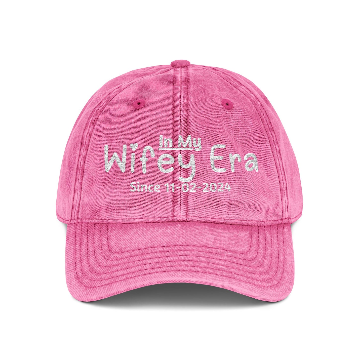 In My Wifey Era Personalized Bride Vintage Embroidered Cap