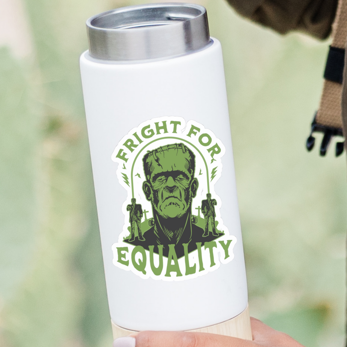 Frankenstein Political Satire 'Fright for Equality' Sticker, Protest Women's Rights Decal