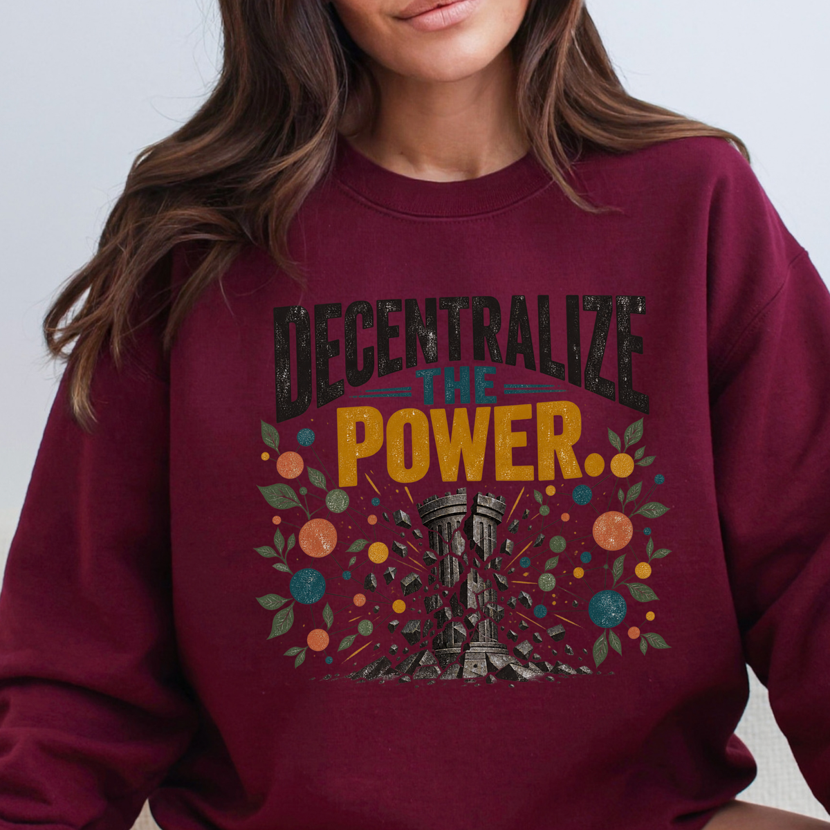 Decentralize the Power Blockchain Crewneck Sweatshirt