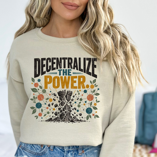 Decentralize the Power Blockchain Crewneck Sweatshirt