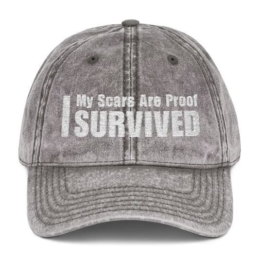 My Scars Are Proof I Survived Custom Survivor Vintage Embroidered Baseball Cap