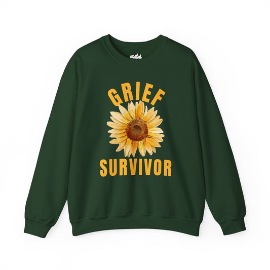 "Grief Survivor" — Sunflower Crewneck Sweatshirt