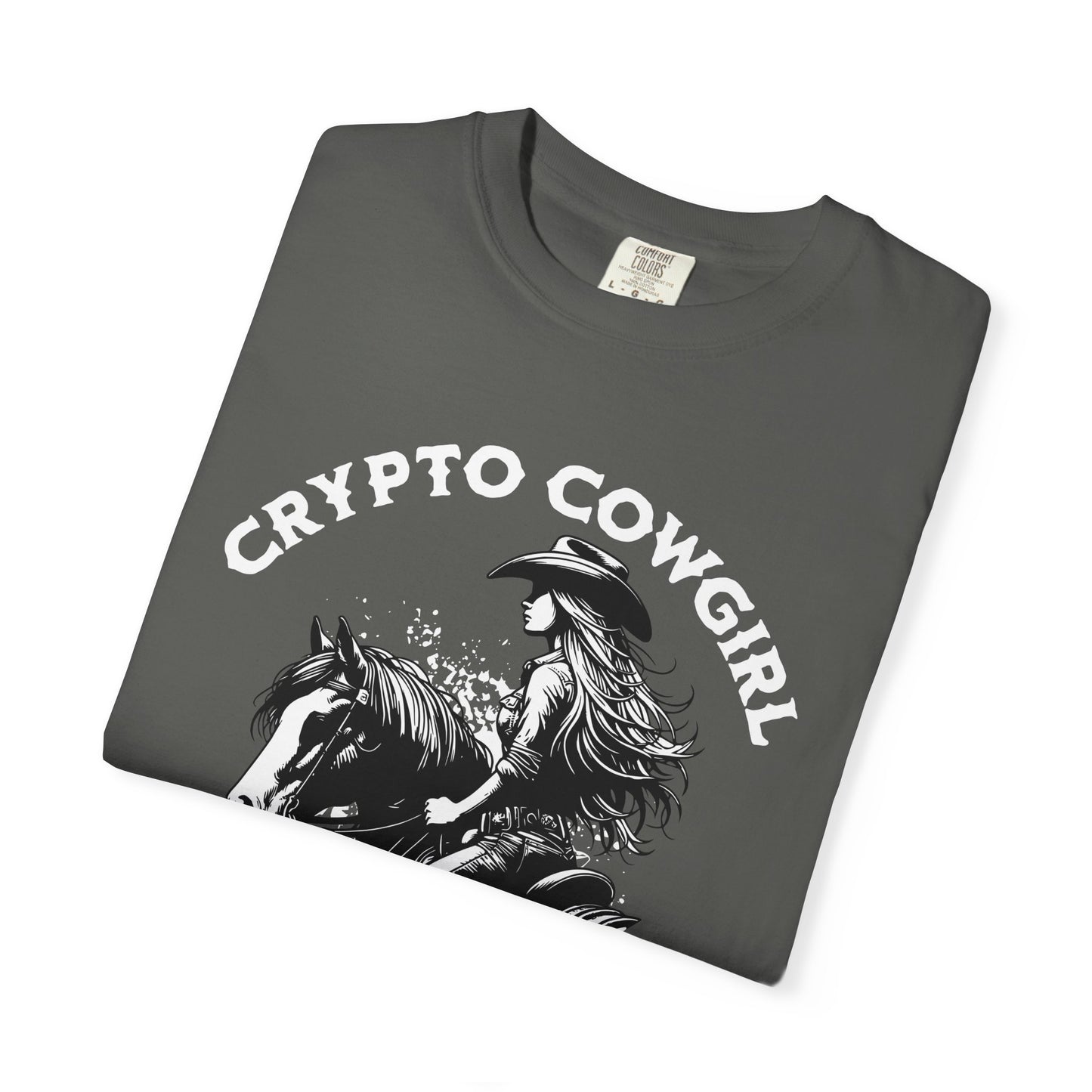 Crypto Cowgirl Comfort Colors T-Shirt, Blockchain Technology Bitcoin Fan Gift