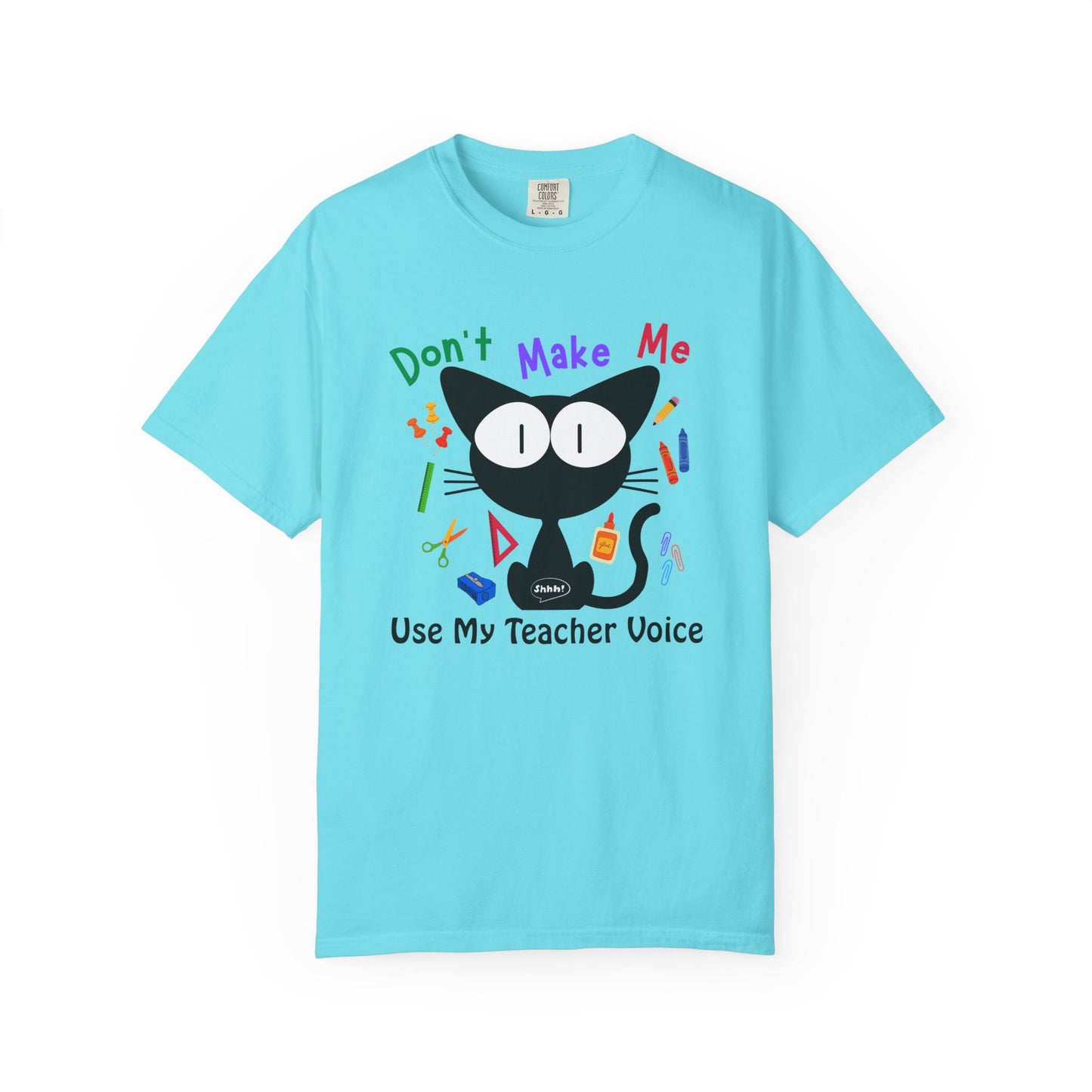 Funny Teacher Quote with Cat Graphic T-shirt, Gift for Aide, Elementary School Casual Friday Tee