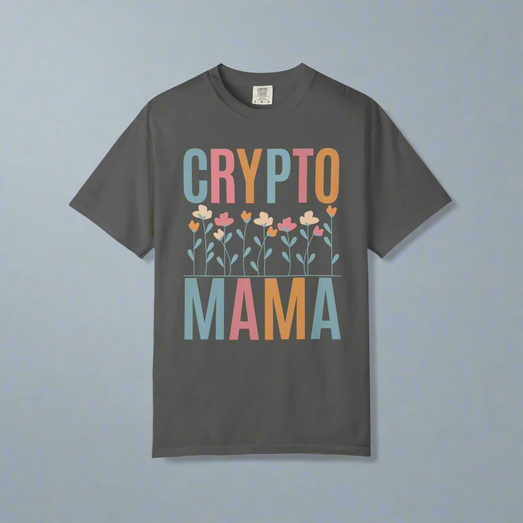 Crypto Mama Floral T-Shirt, Mother-to-be Gift, Maternity-Friendly Top
