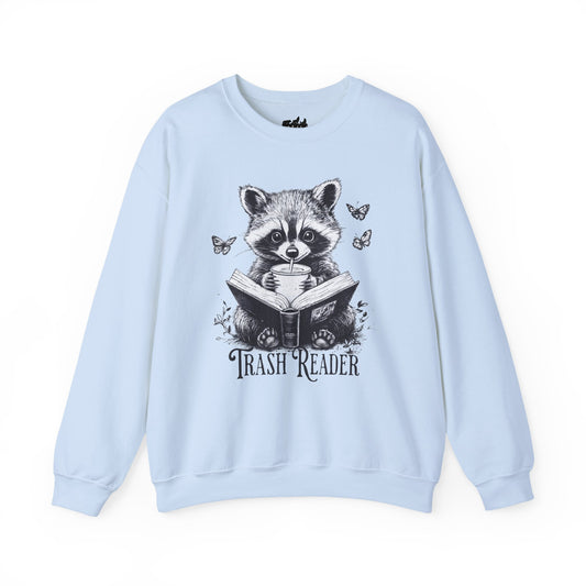 "Trash Reader" — Raccoon Book Lover Sweatshirt