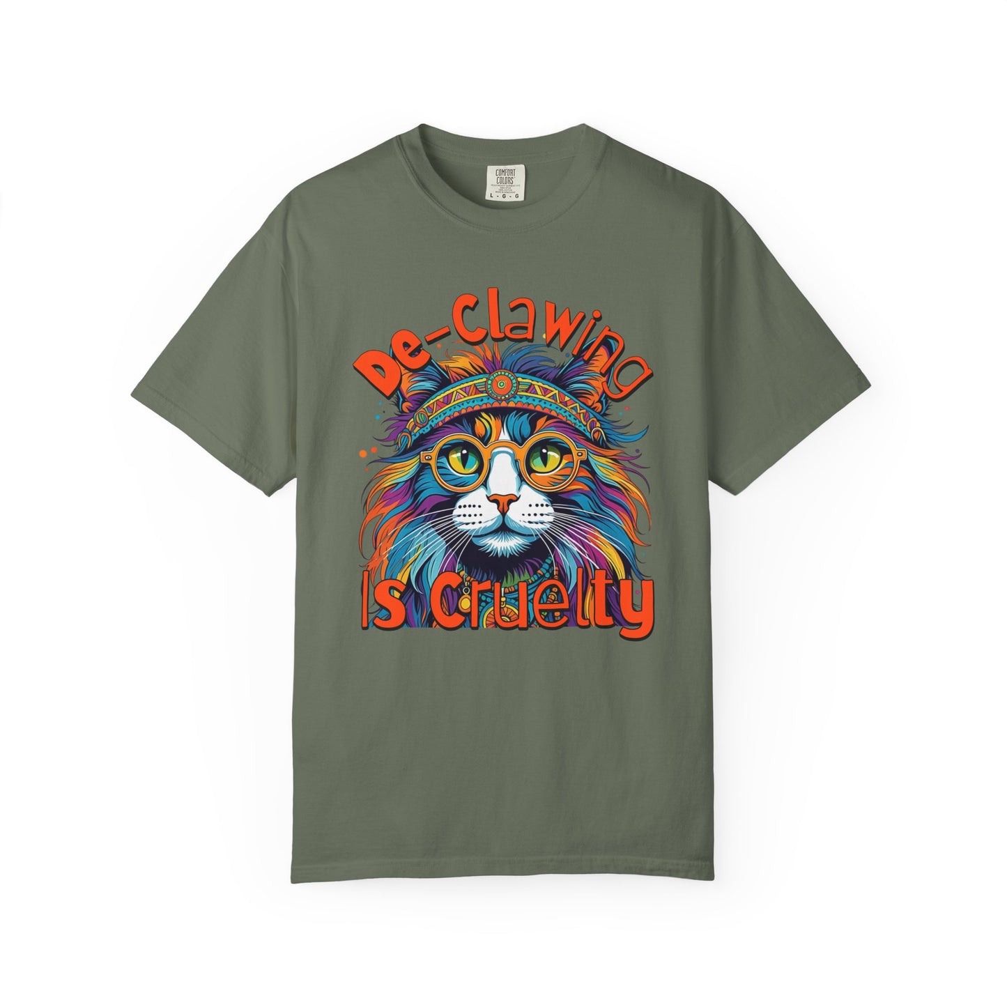 De-Clawing is Cruelty Colorful Cat Advocacy T-Shirt