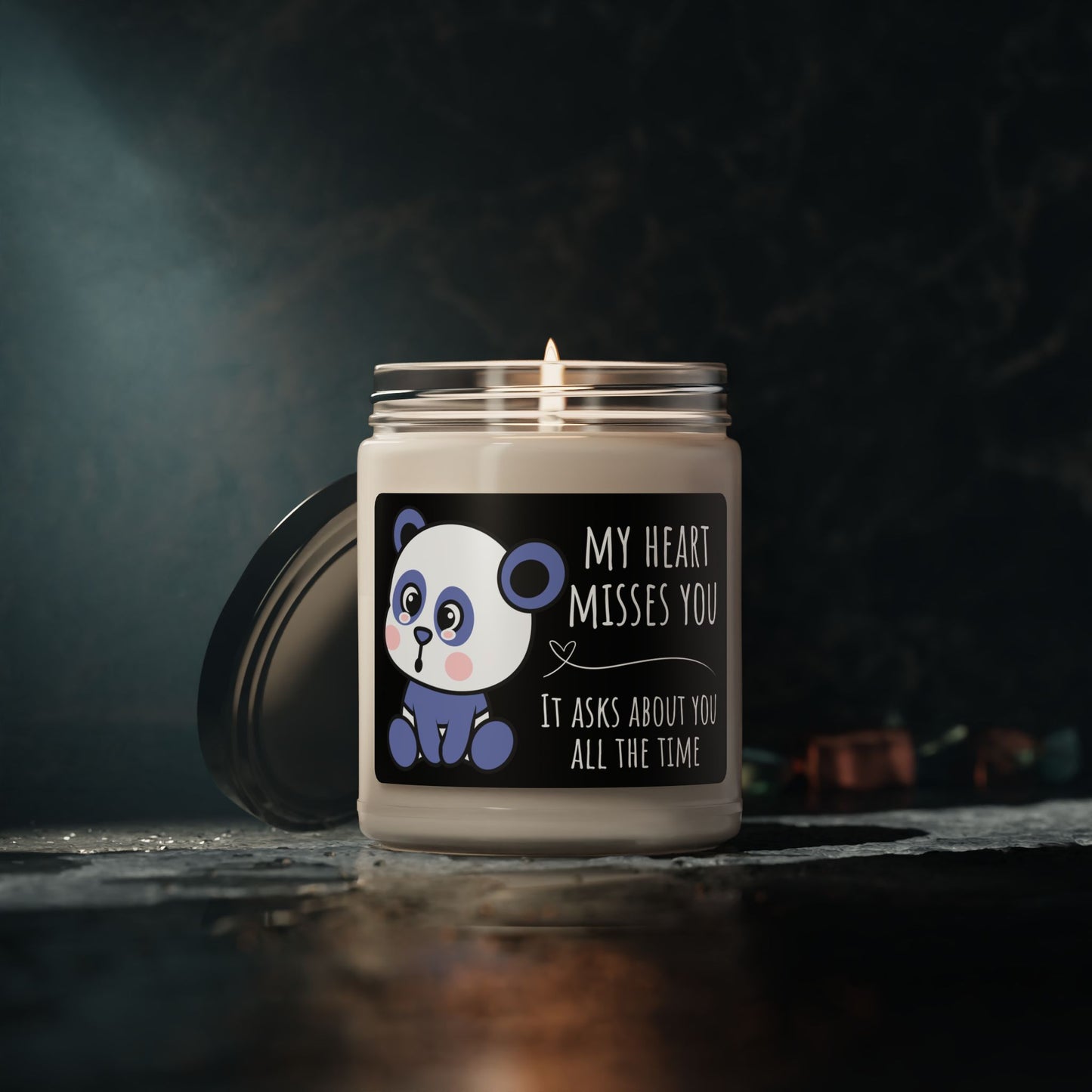 My Heart Misses You Bear Graphic Sympathy Gift Scented Candle