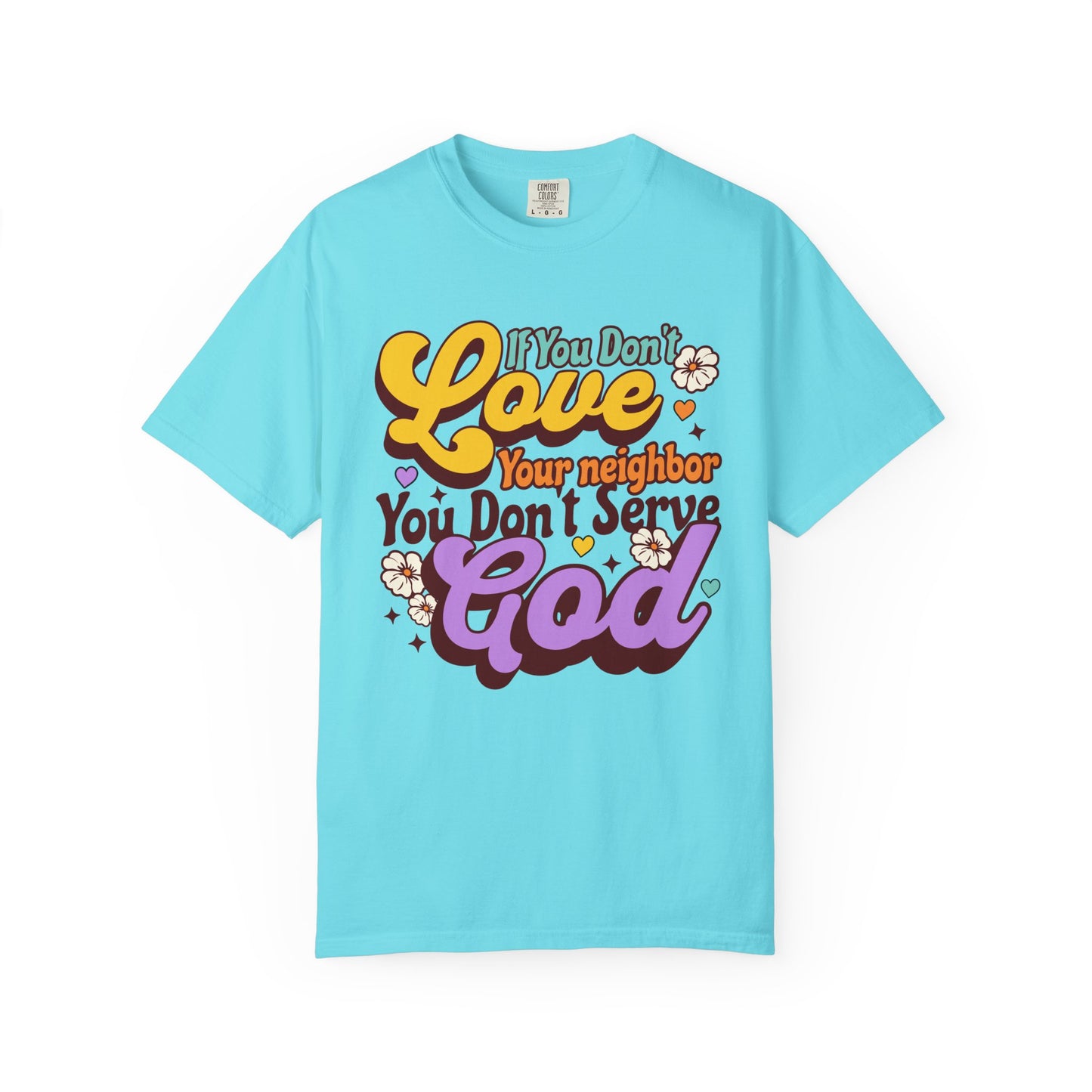 Progressive Christian Faith Tee Love Your Neighbor Retro Style T Shirt Gift for Spiritual Activist
