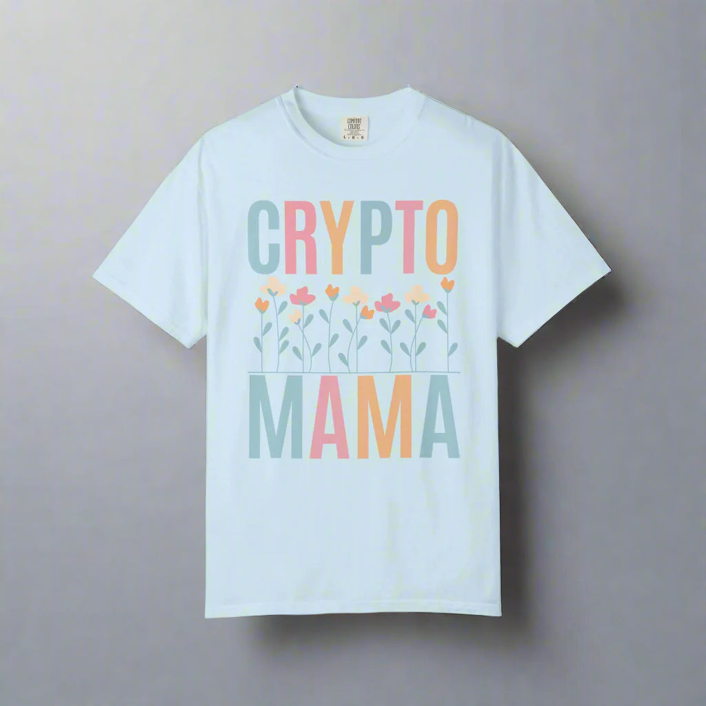 Crypto Mama Floral T-Shirt, Mother-to-be Gift, Maternity-Friendly Top