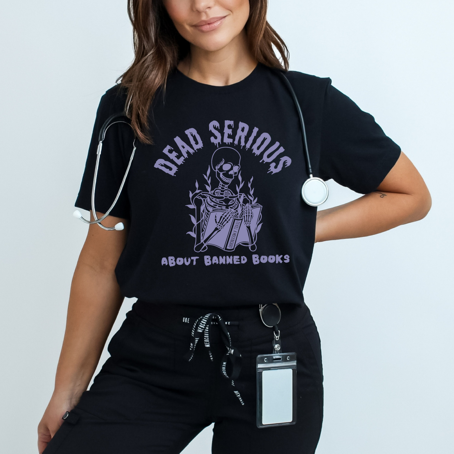 Dead Serious About Banned Books Halloween Bella Canvas T-Shirt