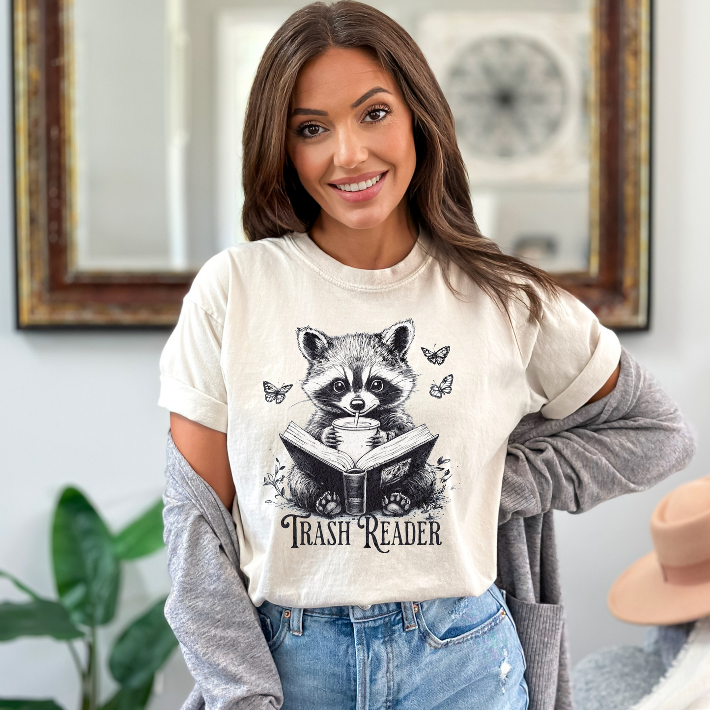 Trash Reader Raccoon Comfort Colors T-Shirt