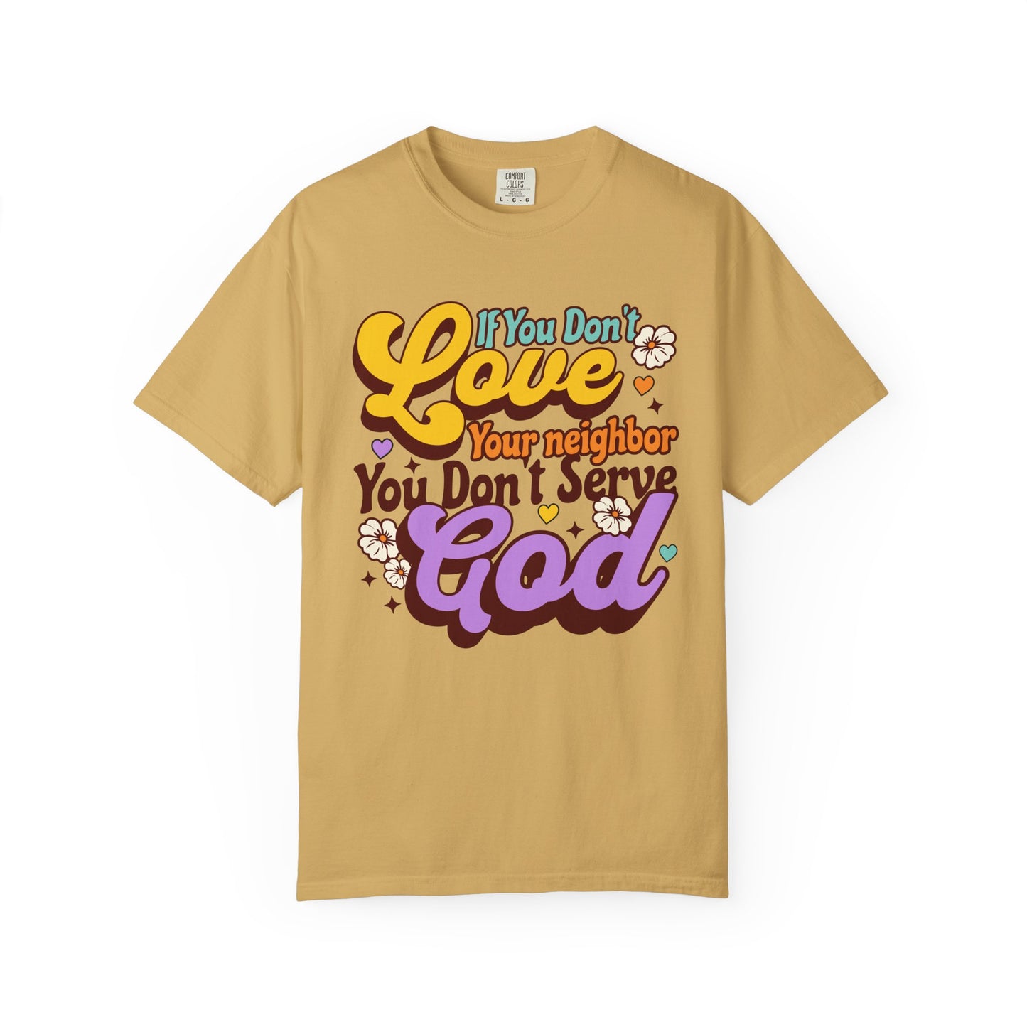 Progressive Christian Faith Tee Love Your Neighbor Retro Style T Shirt Gift for Spiritual Activist