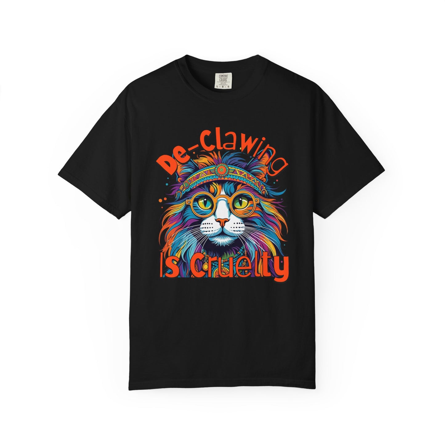 De-Clawing is Cruelty Colorful Cat Advocacy T-Shirt