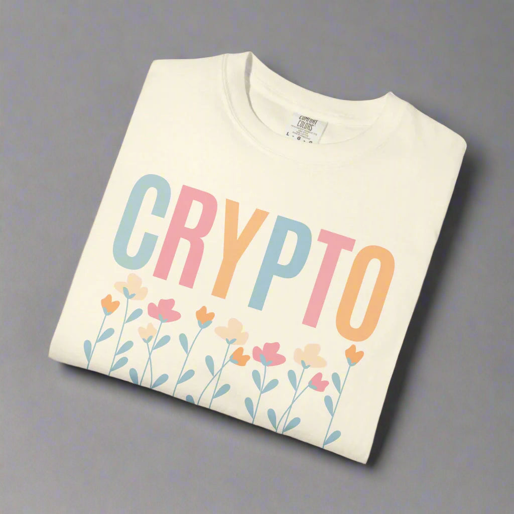Crypto Mama Floral T-Shirt, Mother-to-be Gift, Maternity-Friendly Top