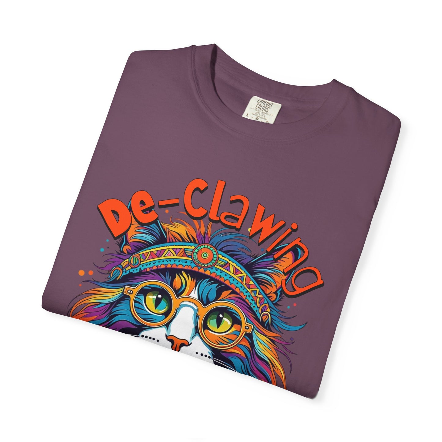 De-Clawing is Cruelty Colorful Cat Advocacy T-Shirt